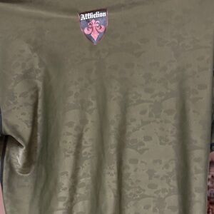 Affliction Men's Short Sleeve Tee - Black and Tan